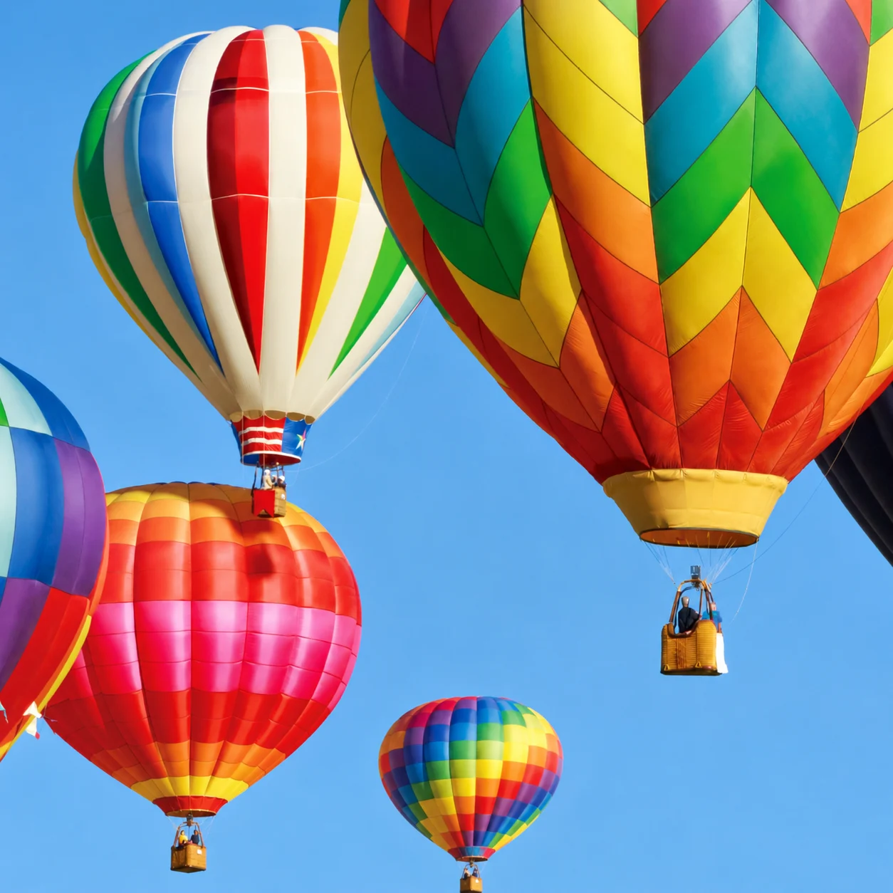 Montgolfières multicolores, visuel de campagne Kodak adapté sans inscription